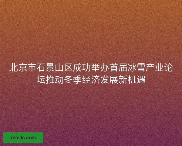 北京市石景山区成功举办首届冰雪产业论坛推动冬季经济发展新机遇