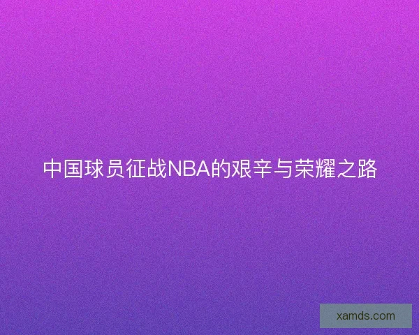 中国球员征战NBA的艰辛与荣耀之路
