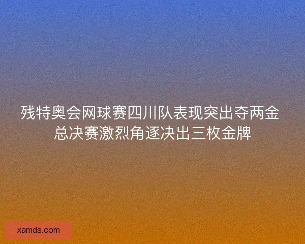 残特奥会网球赛四川队表现突出夺两金 总决赛激烈角逐决出三枚金牌